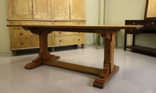 fig 1. 19th Century Antique Oak Dining Table by Heals