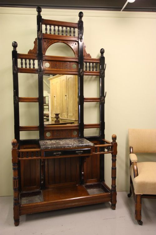Antique Hall Stand in Manner of Bruce Talbert
