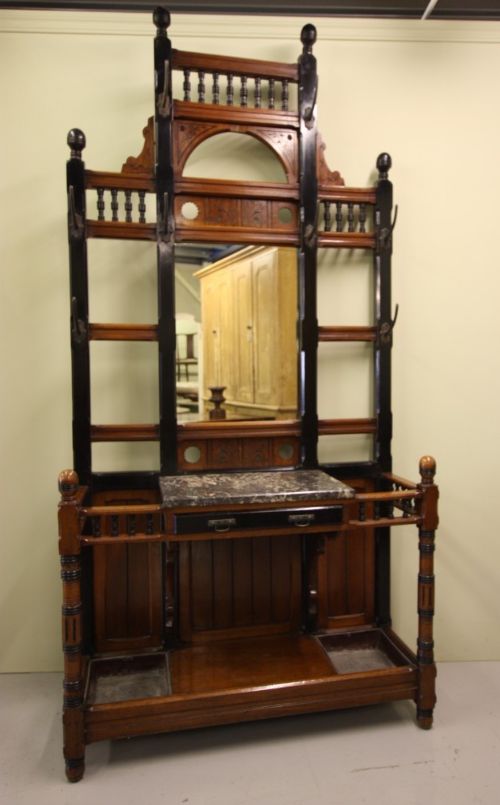fig 1. Antique Hall Stand in Manner of Bruce Talbert