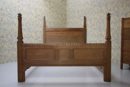 fig 1. Very Rare Heals Antique Oak Four Poster Bed