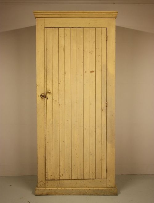 fig 1. Tall Antique Pine Cupboard in Original Paint