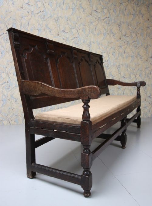 fig 1. 18th Century Period Oak Antique Settle