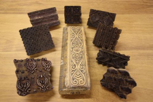 fig 1. Collection of Antique Textile Printing Blocks