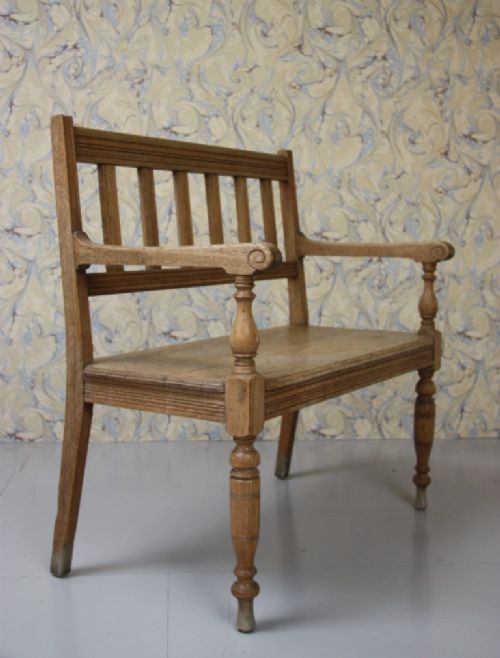 English Antique Oak Bench of Unusual Size