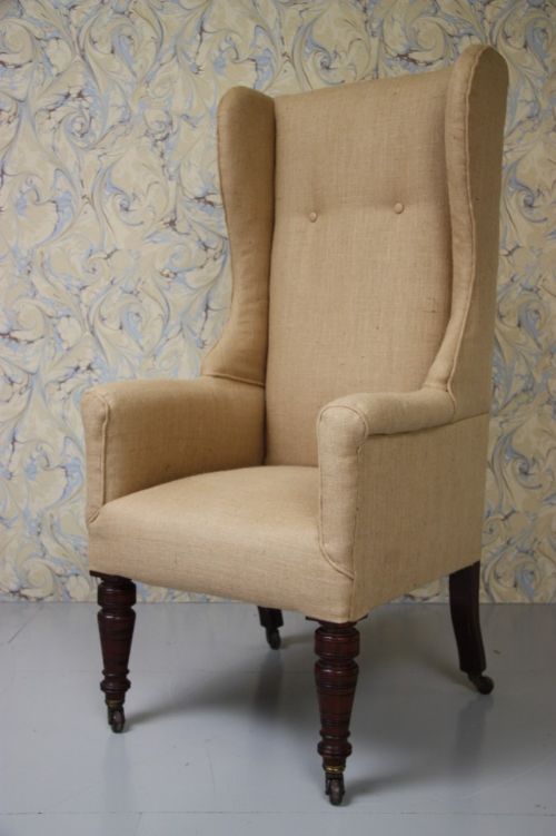 19th Century Antique Walnut Wing Armchair