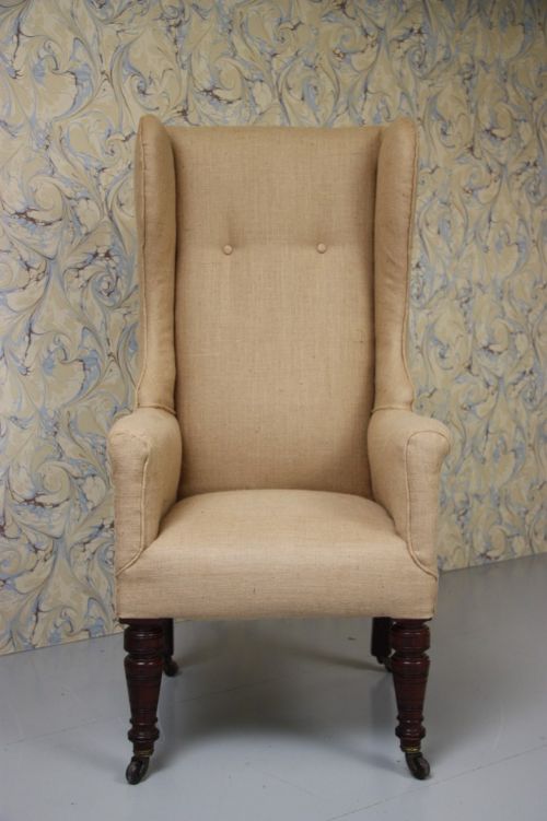 fig 1. 19th Century Antique Walnut Wing Armchair