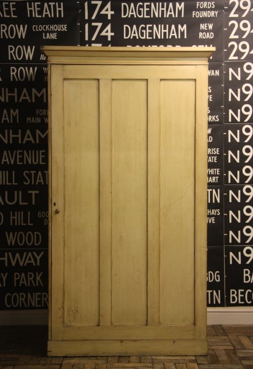 English Painted Pine Antique Wardrobe/cupboard