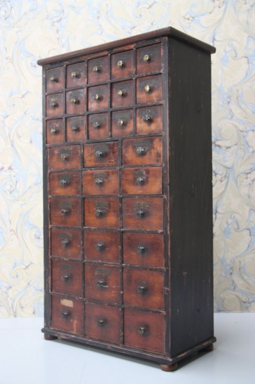 Wonderful Bank of Antique Seed Drawers