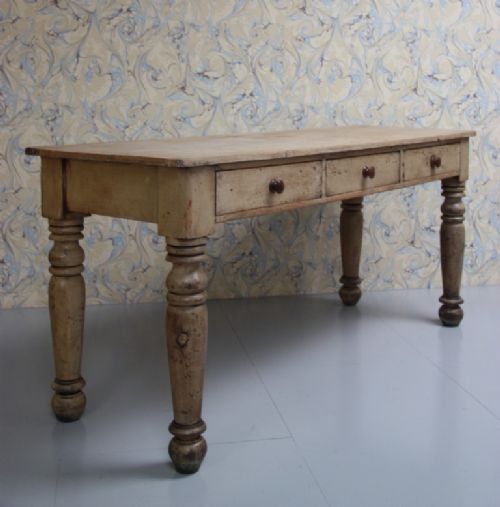 Original Cream Painted Antique Serving Table