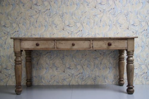 fig 1. Original Cream Painted Antique Serving Table
