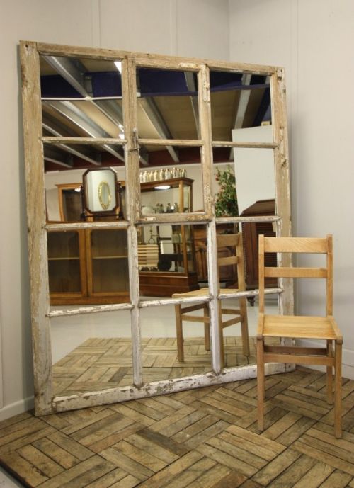 Unusual & Large 19th Century Antique Mirror.