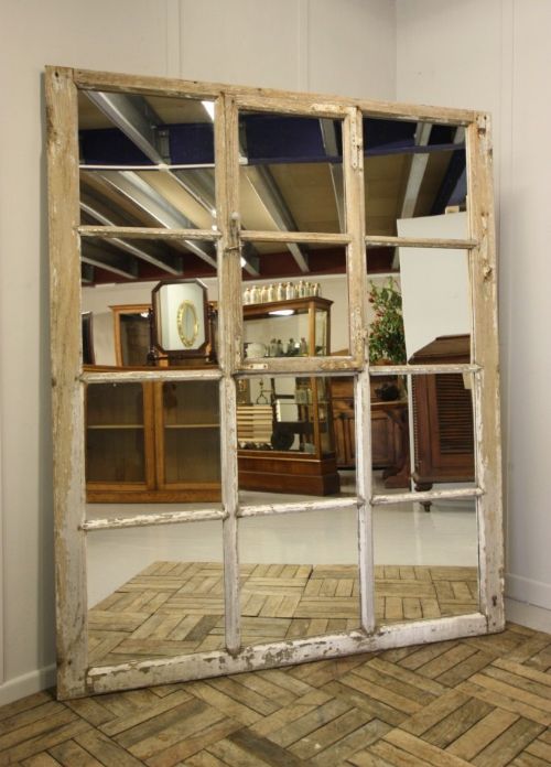 fig 1. Unusual & Large 19th Century Antique Mirror.