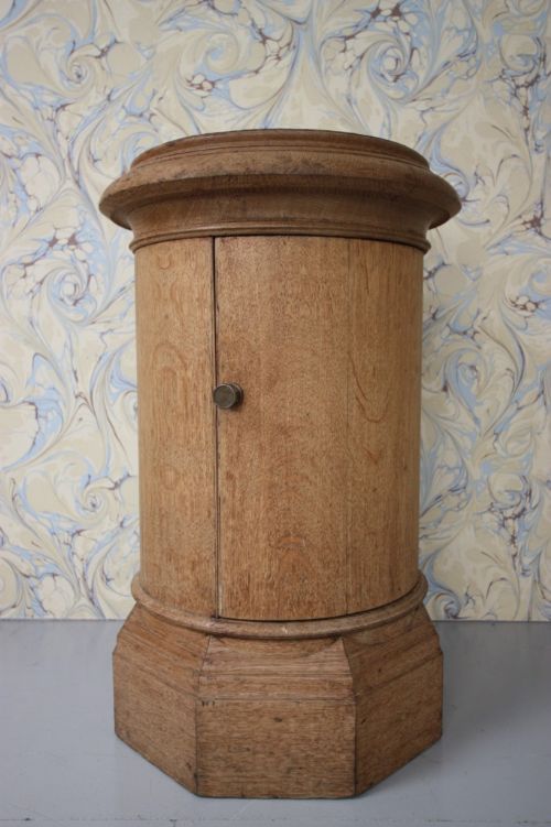 English Antique Oak Cylinder Pot Cupboard

