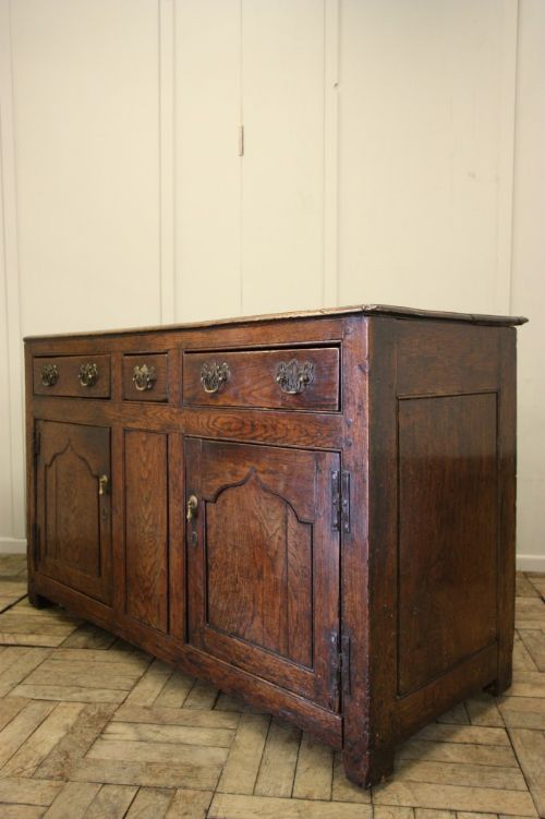 fig 1. 18th C Antique Oak Dresser Base. Great Patina.