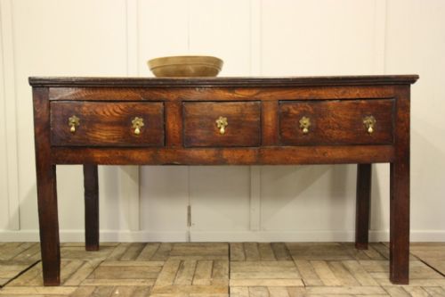 Primitive Georgian Antique Elm Dresser/ Server