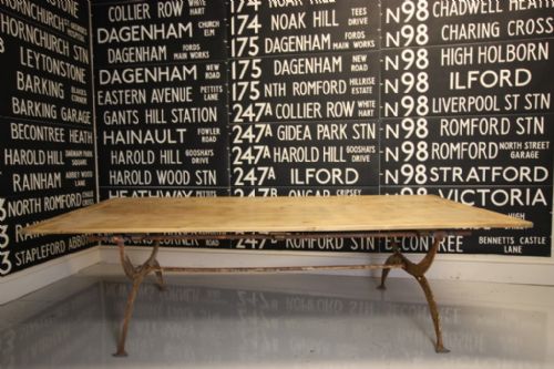 fig 1. Large 19th Century Iron & Pine Coffee Table