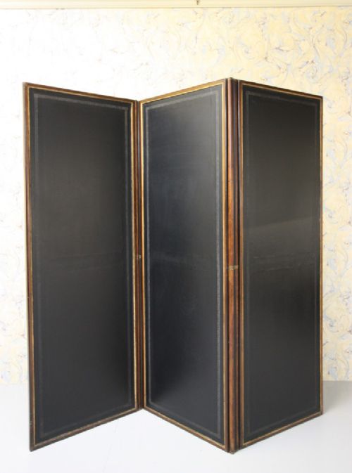 English Country House Antique Mahogany Screen.