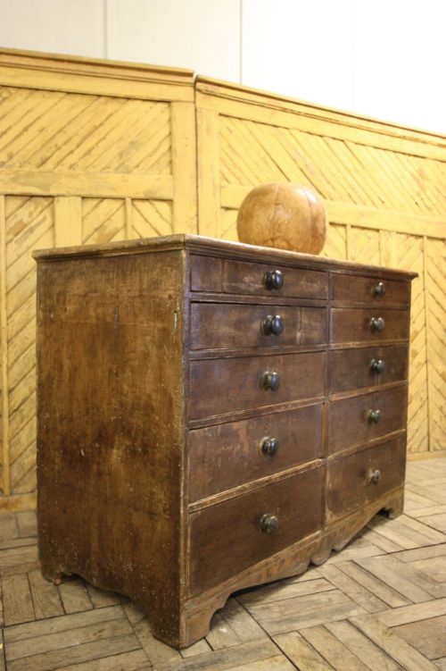 fig 1. English Georgian Antique Chest in Original Paint