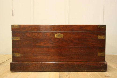 fig 1. English Brass Bound Antique Camphor Wood Box