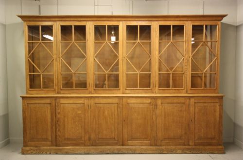 Fabulous Large Antique Oak Astragal Bookcase