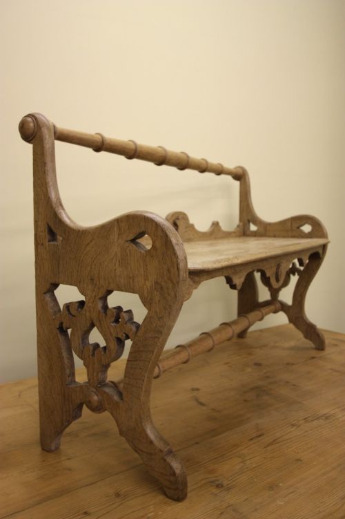 English Antique Oak Hall Bench