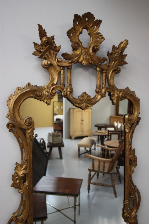 fig 1. 19th Century Chippendale Design Antique Mirror