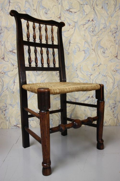 fig 1. Set of Six Antique Spindle Back Dining Chairs