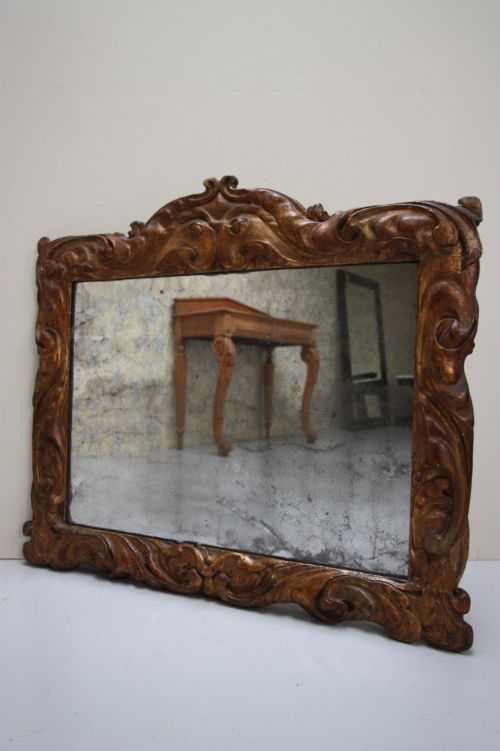 Fabulous Carved Pine Georgian Antique Gilt Mirror