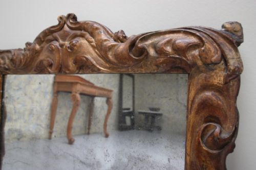 fig 1. Fabulous Carved Pine Georgian Antique Gilt Mirror
