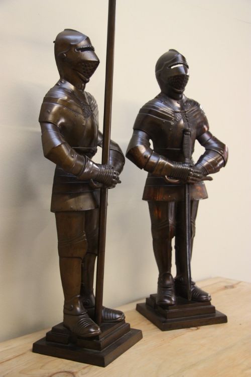 Pair of Antique Iron Armour Fireside Companion Set.