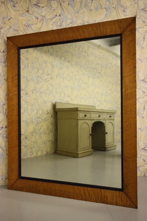 Very Large Burr Maple Antique Mirror