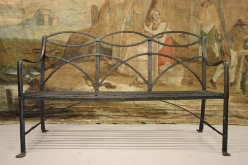 fig 1. Regency Antique Wrought Iron Garden Bench