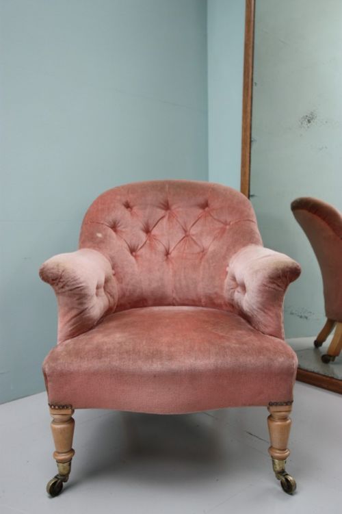 English Satin Birch Antique Armchair