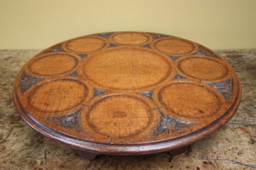 English Antique Oak Lazy Susan