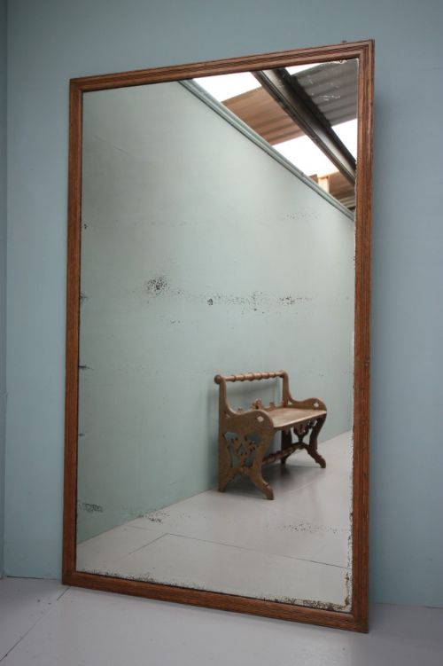 Reeded Oak Antique Outfitters Mirror.