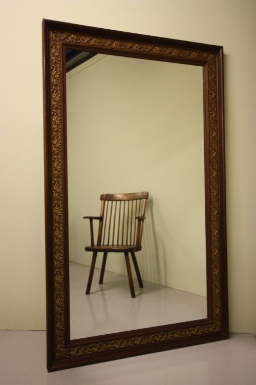 fig 1. Tall English Antique Gesso Work Mirror.