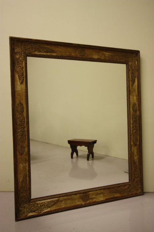 English Antique Gesso Work Gilt Mirror