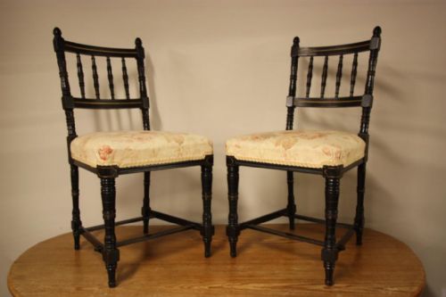 Pair of Antique Aesthetic Side Chairs.