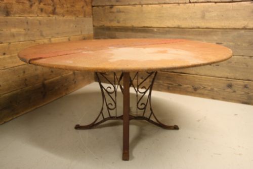 Large 1920'S Wrought Iron Dining Table