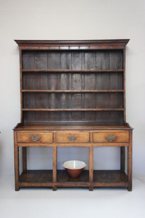 fig 1. 18th Century Antique Oak Pot Board Dresser