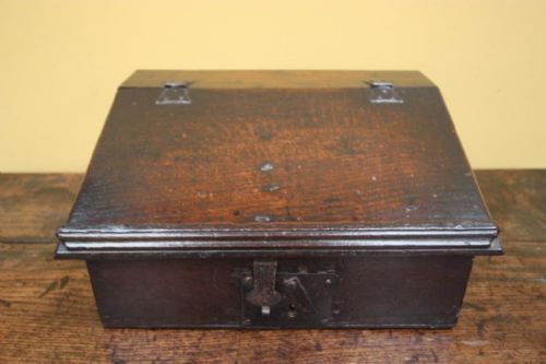 fig 1. Small Queen Anne Antique Oak Writing Slope