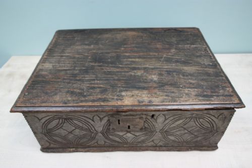 fig 1. 17th Century Antique Oak Box