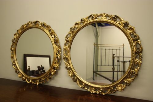 fig 1. Pair of Beautiful Antique Gilt Florentine Mirrors