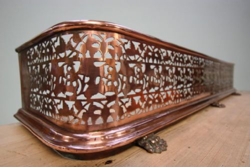 Regency Antique Copper Fireplace Fender.