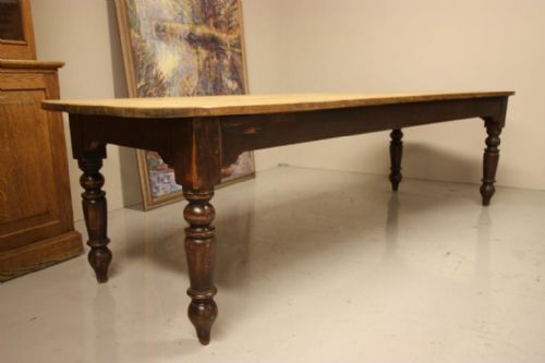 Huge English Pine Farmhouse Dining Table