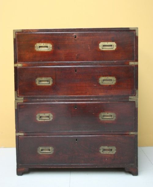 fig 1. Unusually Small Antique Military Campaign Chest.