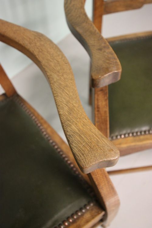 fig 1. Pair of Antique Oak Chairs by E.A.Taylor.
