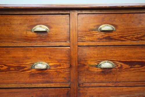 fig 1. 19th Century Antique Pitch Pine Dresser Base.