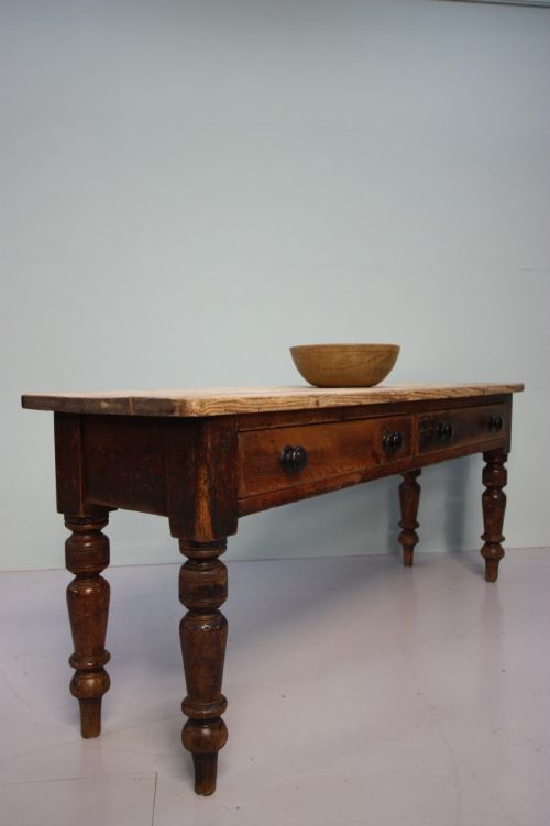 English Antique Pine Serving Table.
