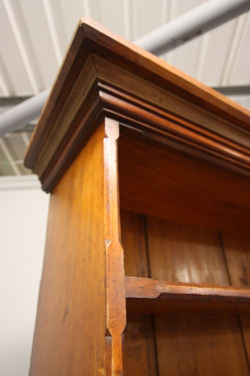fig 1. Tall English Antique Pine Open Bookcase.